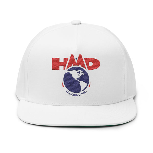 Flat Bill Cap — HMD Globe Logo Embroidery (White)