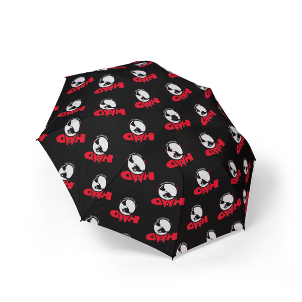 Black Foldable Umbrella – All-Over HMD Trucking Logo, Auto-Open Weatherproof Gear