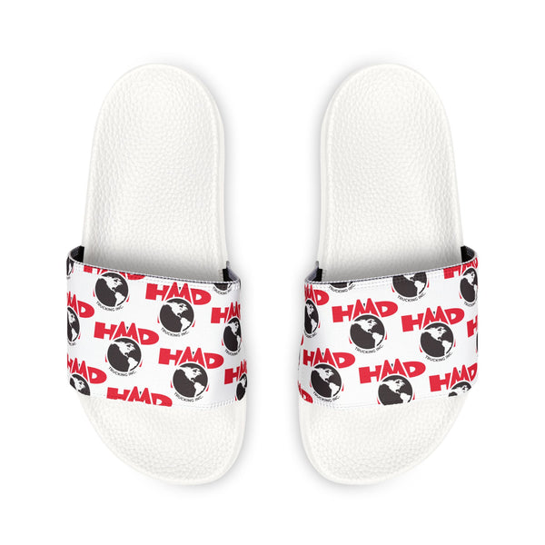HMD Trucking Slides – All-Over Logo Print