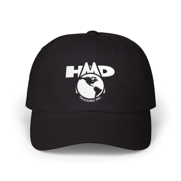 Classic dad cap - front white HMD Trucking Logo